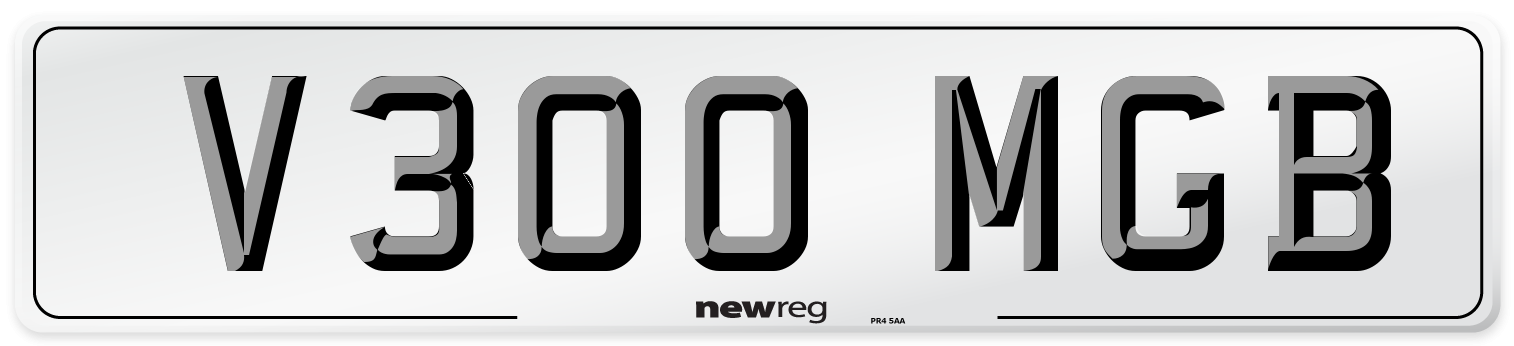 V300 MGB Number Plate from New Reg